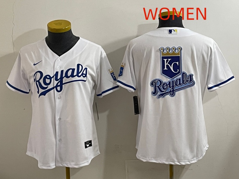 women 2025 Kansas City Royals Blank white Nike MLB Jersey style 03->women mlb jersey->Women Jersey